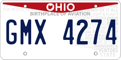 OH license plate GMX4274