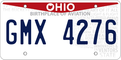 OH license plate GMX4276