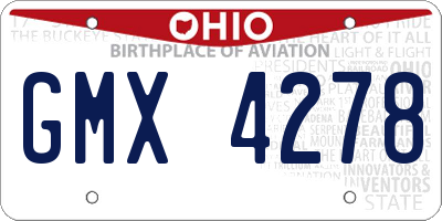 OH license plate GMX4278