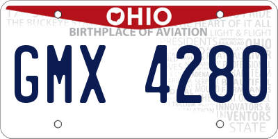 OH license plate GMX4280