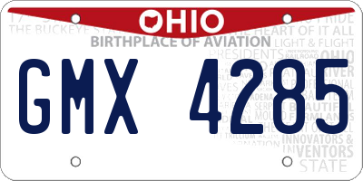 OH license plate GMX4285