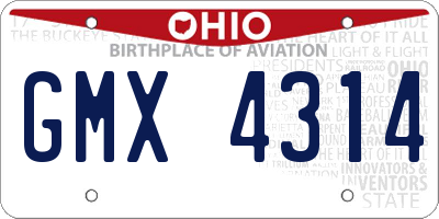 OH license plate GMX4314