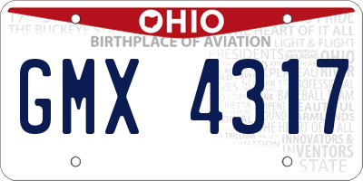 OH license plate GMX4317