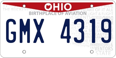 OH license plate GMX4319