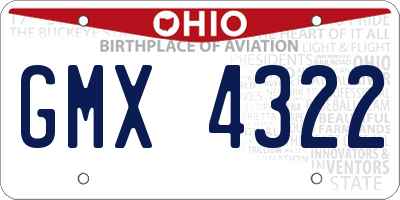 OH license plate GMX4322