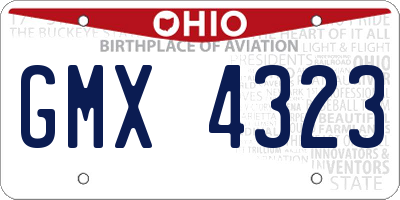 OH license plate GMX4323