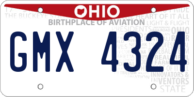 OH license plate GMX4324