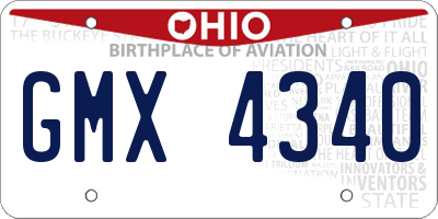 OH license plate GMX4340