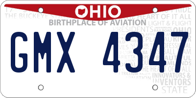 OH license plate GMX4347