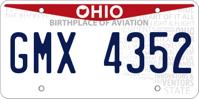 OH license plate GMX4352