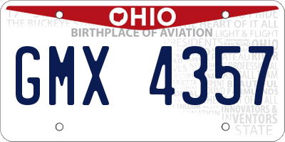 OH license plate GMX4357