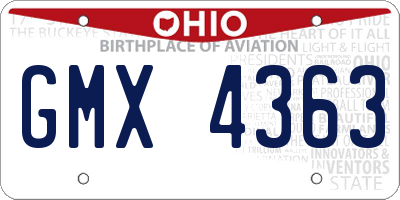 OH license plate GMX4363