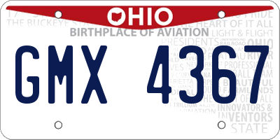 OH license plate GMX4367
