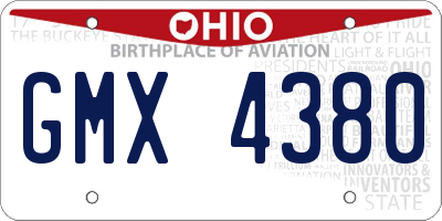 OH license plate GMX4380
