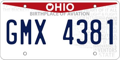 OH license plate GMX4381