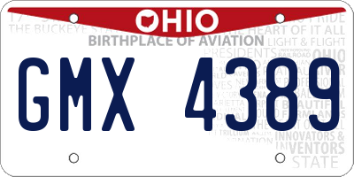 OH license plate GMX4389