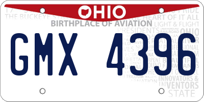 OH license plate GMX4396