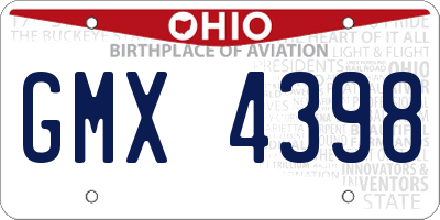 OH license plate GMX4398