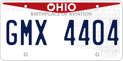 OH license plate GMX4404
