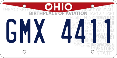 OH license plate GMX4411