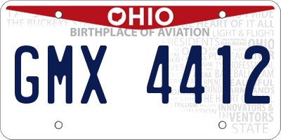 OH license plate GMX4412