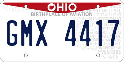 OH license plate GMX4417