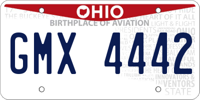 OH license plate GMX4442