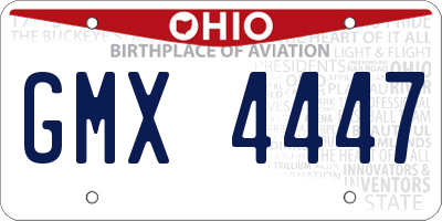 OH license plate GMX4447