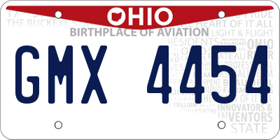 OH license plate GMX4454