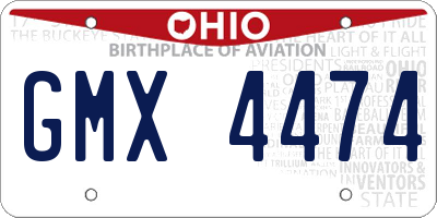 OH license plate GMX4474