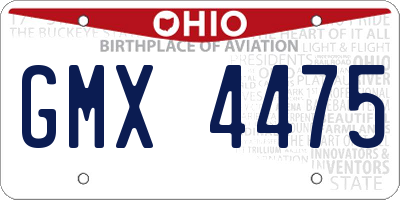 OH license plate GMX4475