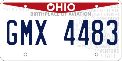 OH license plate GMX4483