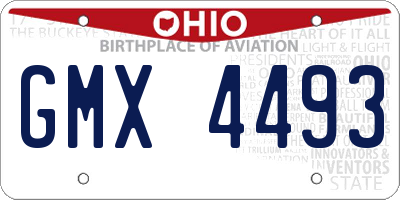 OH license plate GMX4493