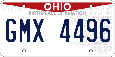 OH license plate GMX4496