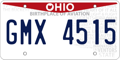 OH license plate GMX4515