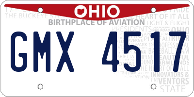 OH license plate GMX4517