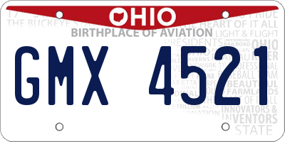 OH license plate GMX4521
