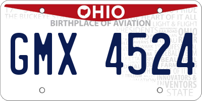 OH license plate GMX4524