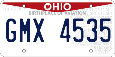 OH license plate GMX4535