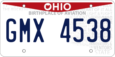 OH license plate GMX4538