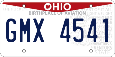 OH license plate GMX4541