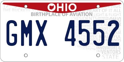 OH license plate GMX4552