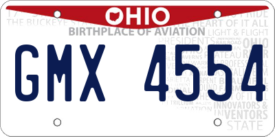 OH license plate GMX4554