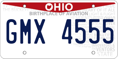 OH license plate GMX4555
