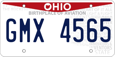 OH license plate GMX4565