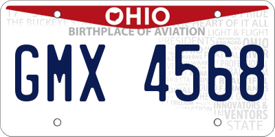 OH license plate GMX4568