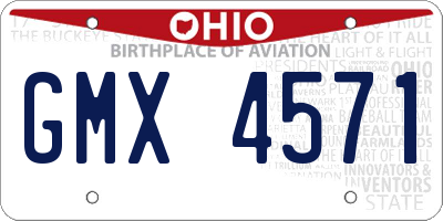 OH license plate GMX4571