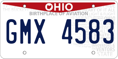 OH license plate GMX4583