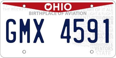 OH license plate GMX4591