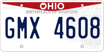 OH license plate GMX4608